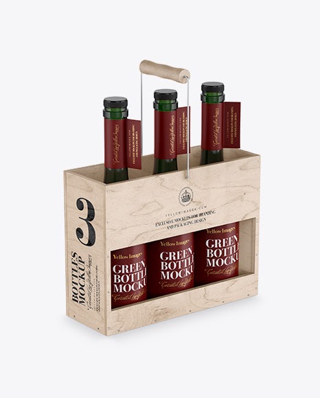 Download Green Bottle Carrier Psd Mockup PSD Mockup Templates