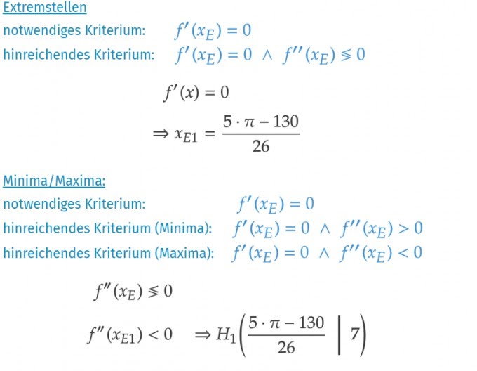 Extrema Berechnen Sinusfunktion
