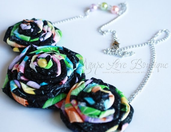 Spring Fling Rosette Bib Necklace