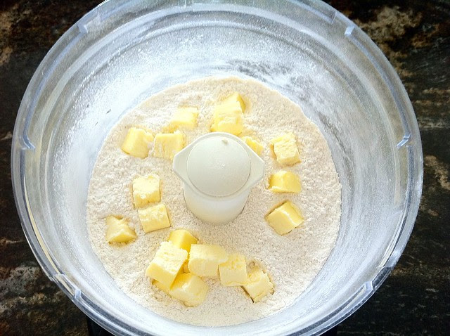 Cold Butter Added to Flour Mixture