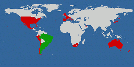 range map for the Argentine ant
