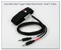 LT1006: Lens Mounted Trigger Cable - Dual Switch, Dual 3 foot Cable