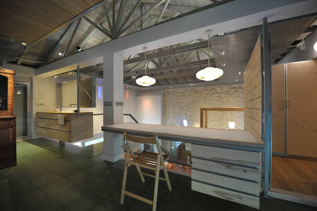 The desk on the top floor.