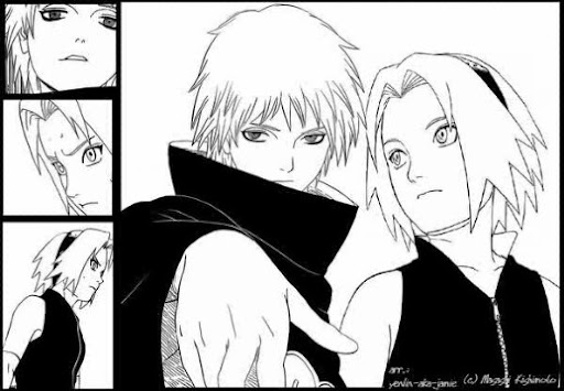 Gambar Abstrak Naruto Hitam Putih