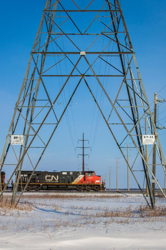 CN 2291 under transmission towers