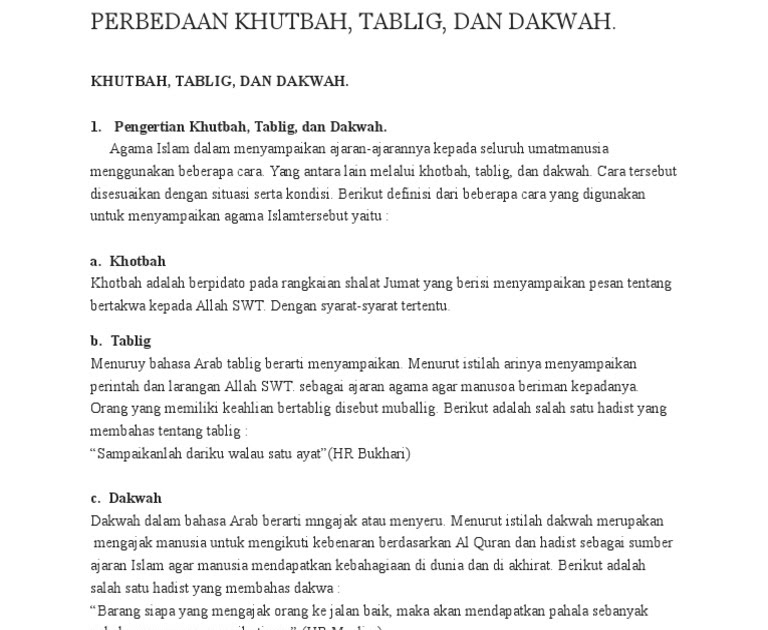 Perbedaan Antara Ceramah Pidato Dan Khotbah Terkait Perbedaan