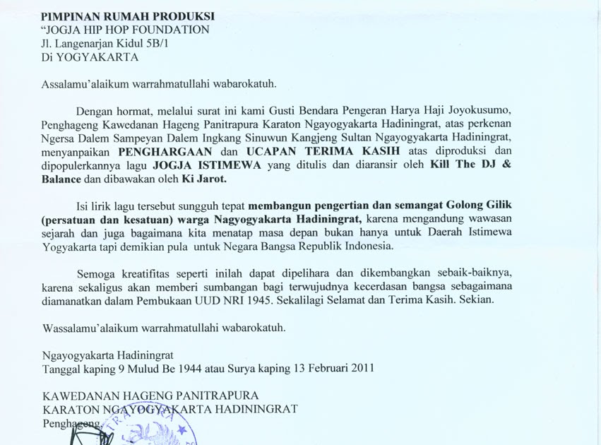 Contoh Surat Penghargaan Dan Terima Kasih Atas Kerjasama 