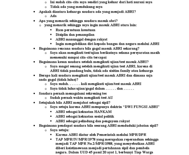 Contoh Soal Mental Ideologi Tni Ad - Guru Paud