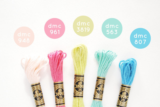 Wild Olive: spring embroidery floss colors
