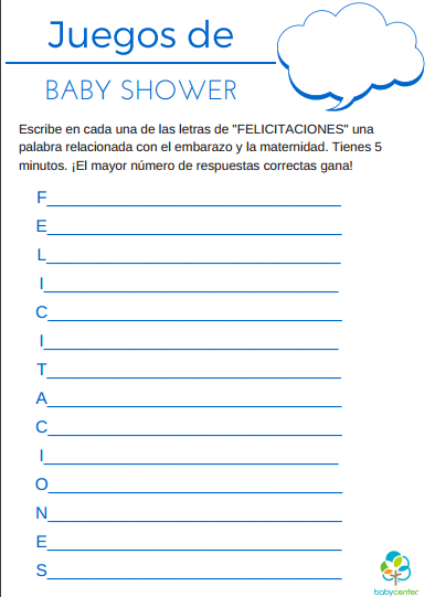 Crucigrama Juegos Para Baby Shower Con Respuestas Juegos De