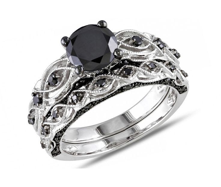 Black Diamond Wedding Ring Sets For Cheap WIDORS