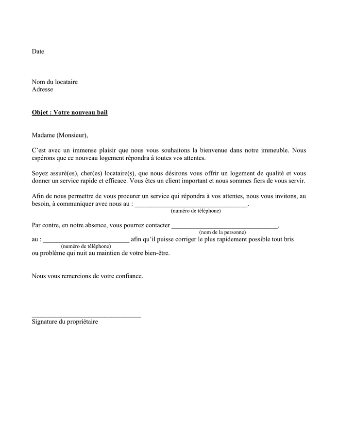 Document modèle Lettre pour demander à un locataire de partir pdf