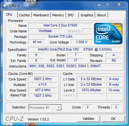 Intel core 2 duo update