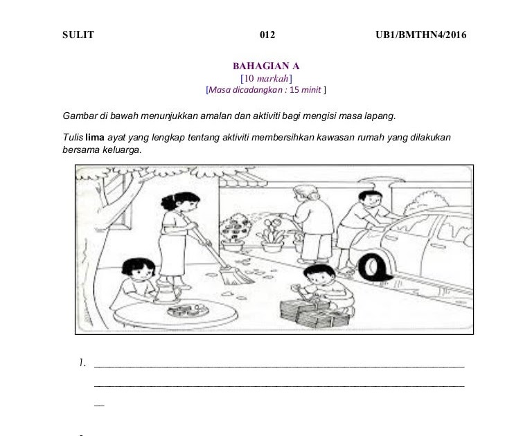 Soalan Bahasa Malaysia Tahun 4 Penulisan  New Sample p