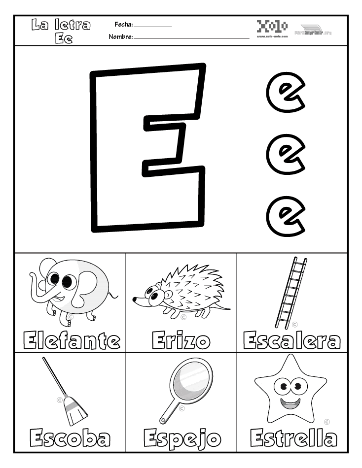 Dibujos De La Letra E Imagenes Y Dibujos Para Colorear