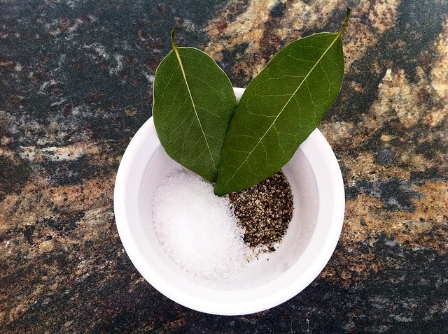 Spices Measured with Bay Leaves