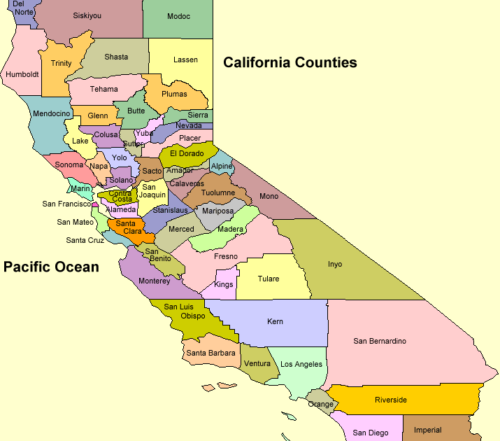 Map Of Southern California Counties