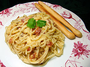 Spaghetti alla Carbonara.