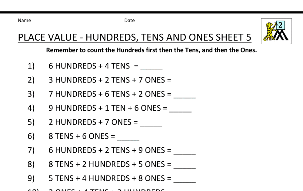 Tens And Ones Worksheets Grade 2 / 10 Tens and Ones Place Value