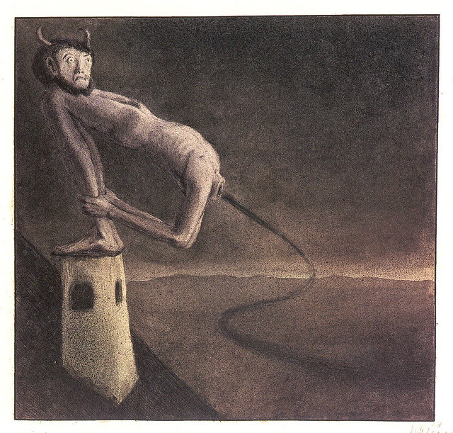 Alfred Kubin - THE DEVIL ON THE CHIMNEY, 1902