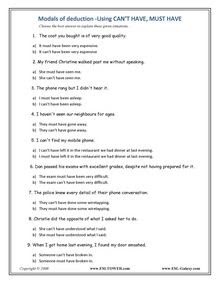 Modals Exercises For Class 10 With Answers Exercise Poster