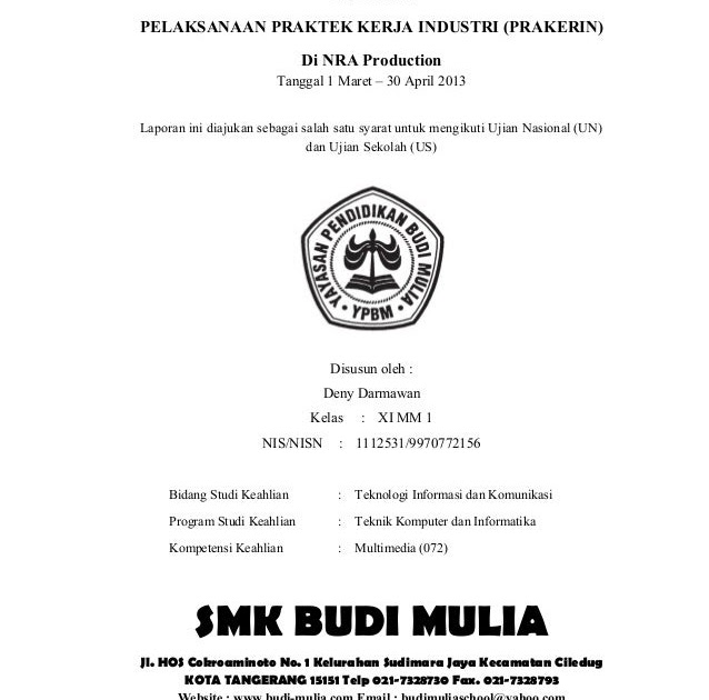 Contoh Laporan Magang Anak Smk