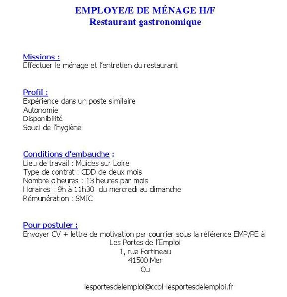 Lettre De Demande D'emploi Dans Un Restaurant  Employment Application