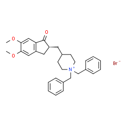 ChemSpider 2D Image | 1,1-Dibenzyl-4-{[(2R)-5,6-dimethoxy-1-oxo-2,3-dihydro-1H-inden-2-yl]methyl}piperidinium bromide | C31H36BrNO3