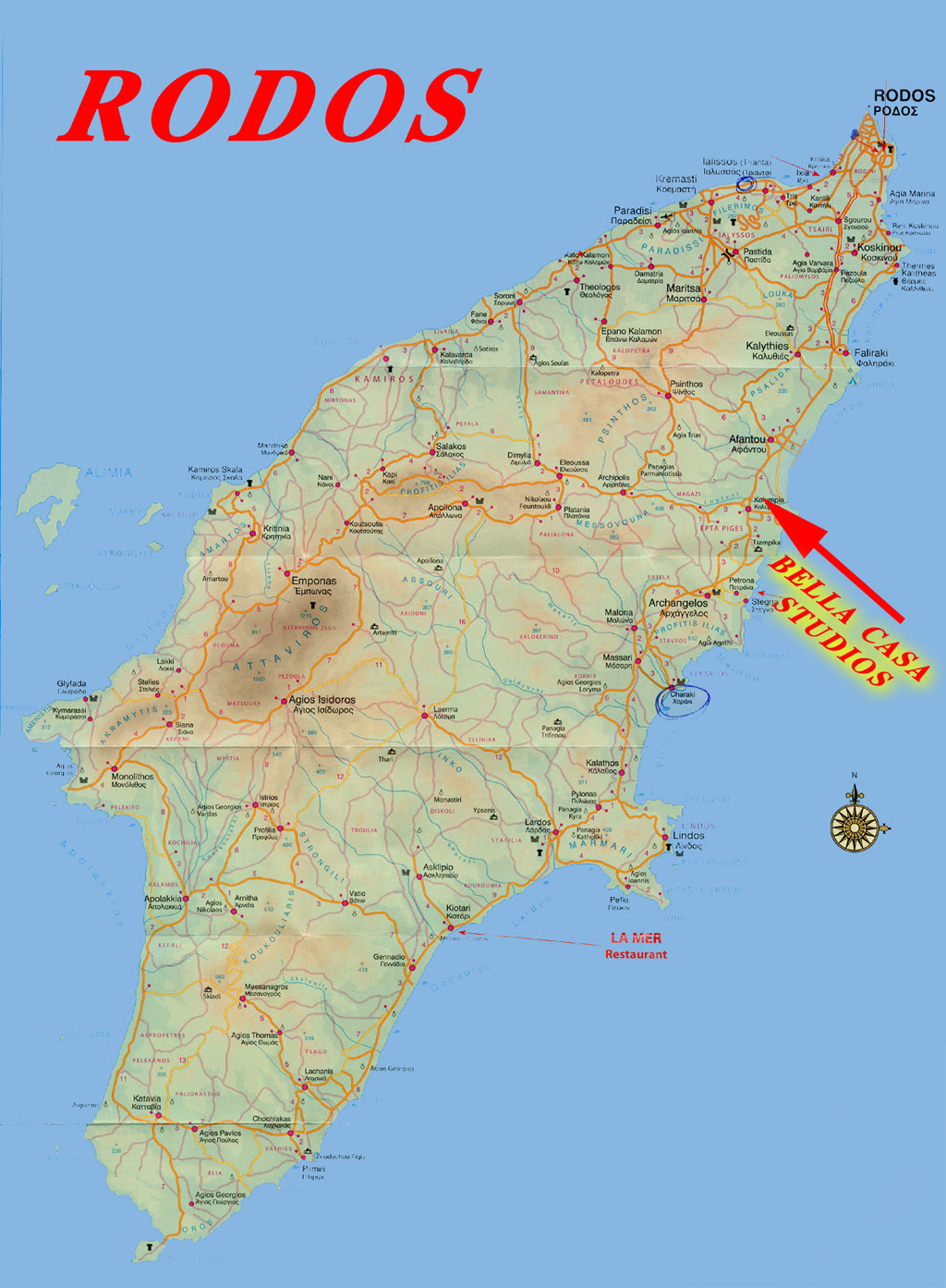 Rhodos Mapa Ostrova | Paklenica Mapa