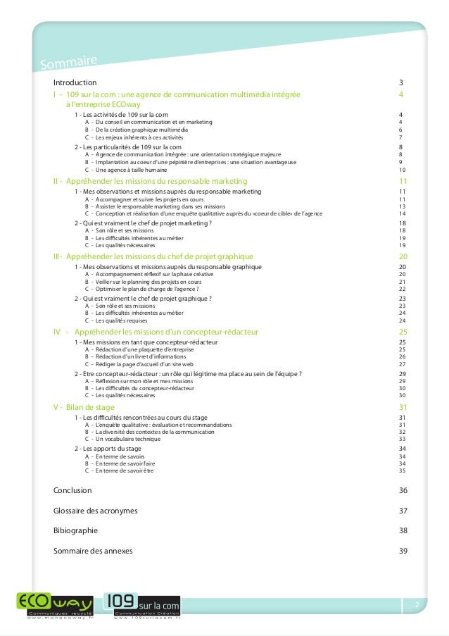 Exemple Rapport De Stage Bac Pro Communication Visuelle  janawiyoto