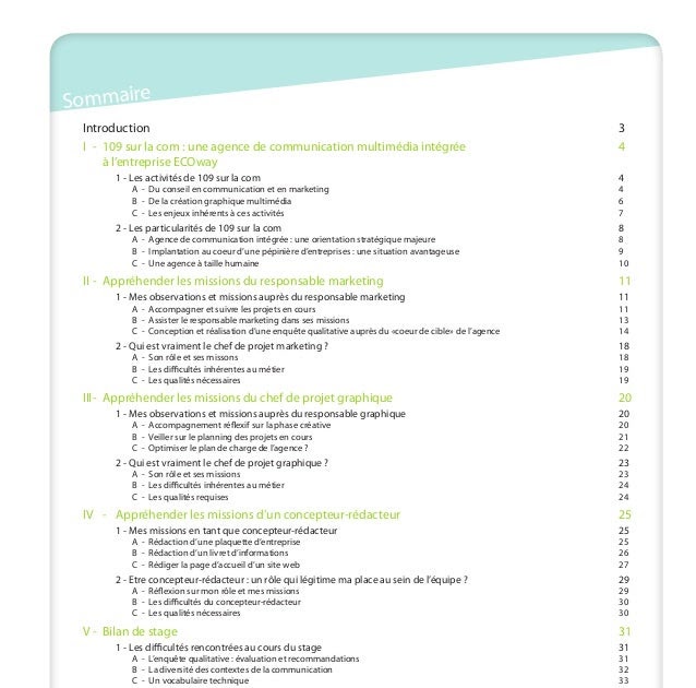 Exemple Rapport De Stage Bac Pro Communication Visuelle  janawiyoto