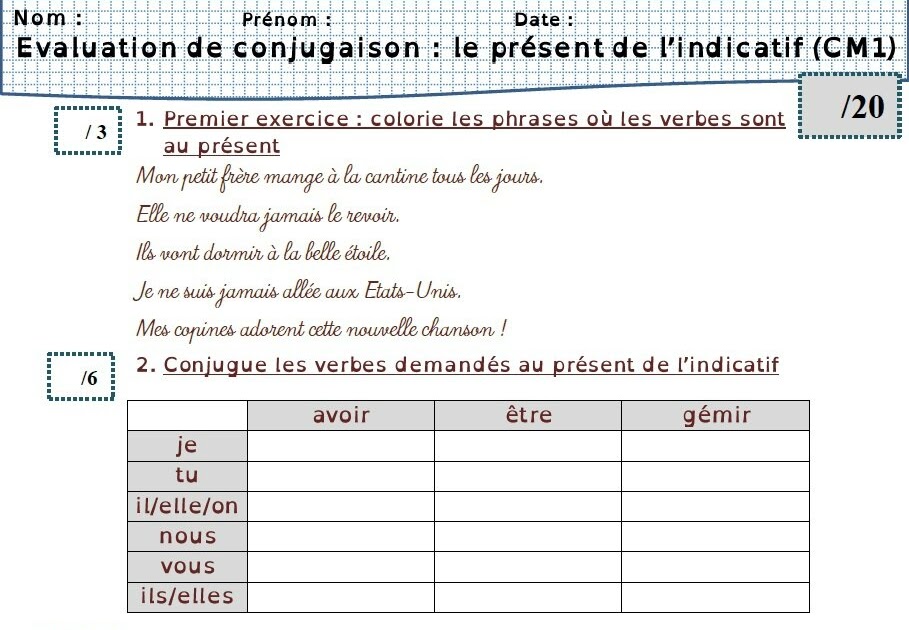 Exercice Conjugaison Cm1 Avec Corrigé Pdf Exercice De Conjugaison Cm1 Pdf : Passe Compose Cm1 Exercices Corriges