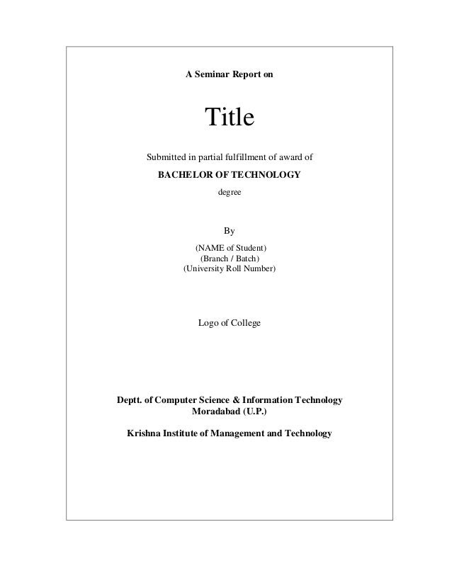 content of thesis report
