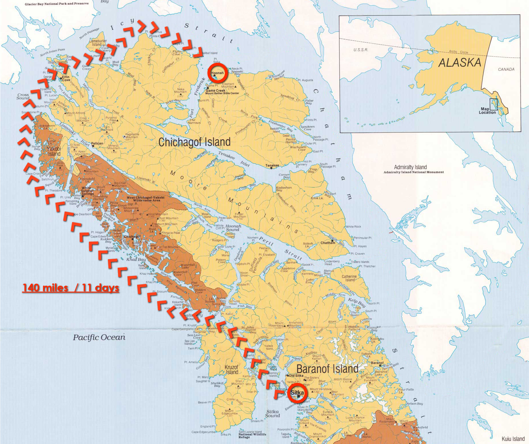 Chichagof Island Alaska Map World Of Light Map