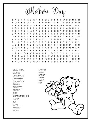 297 Mother's Day Word Search Svg SVG PNG EPS DXF File