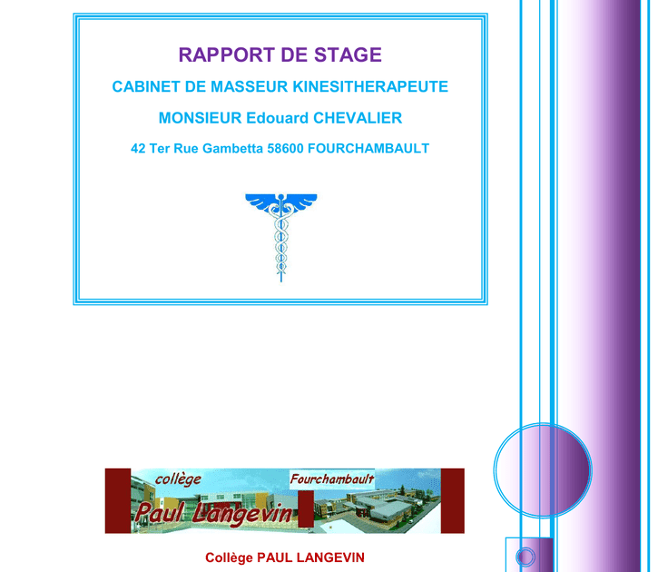 Rapport De Stage 3eme Exemple Rapport De Stage Collège All In One Photos