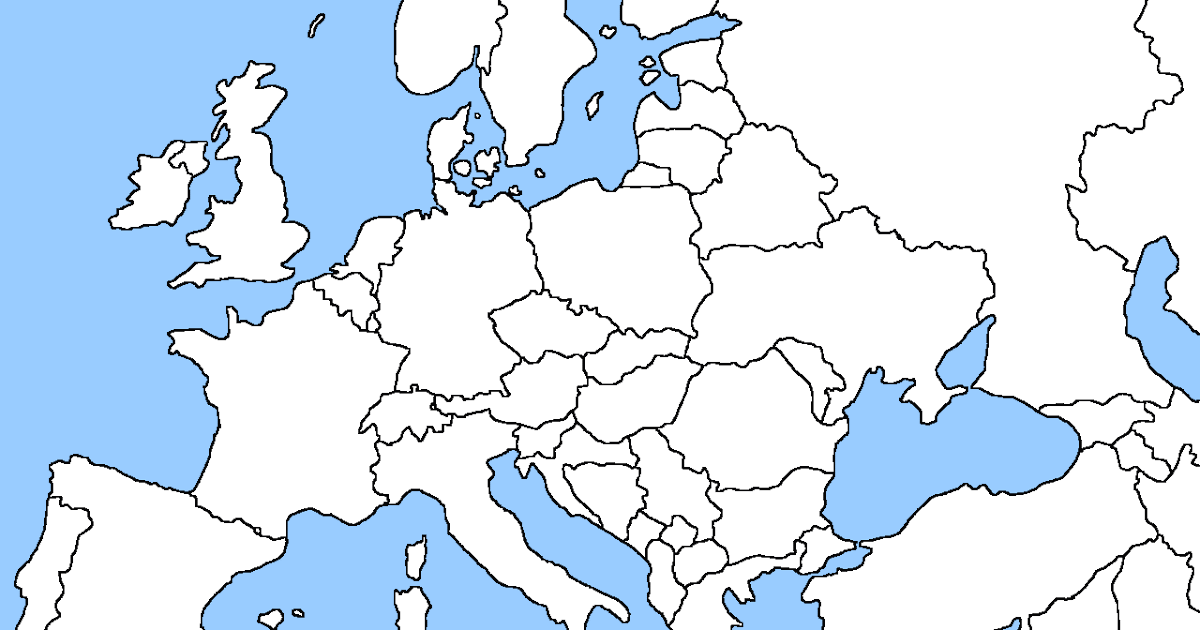Political Blank Map Of Europe For Practice Work