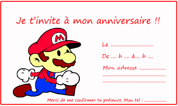 Invitation Anniversaire Garcon 7 Ans