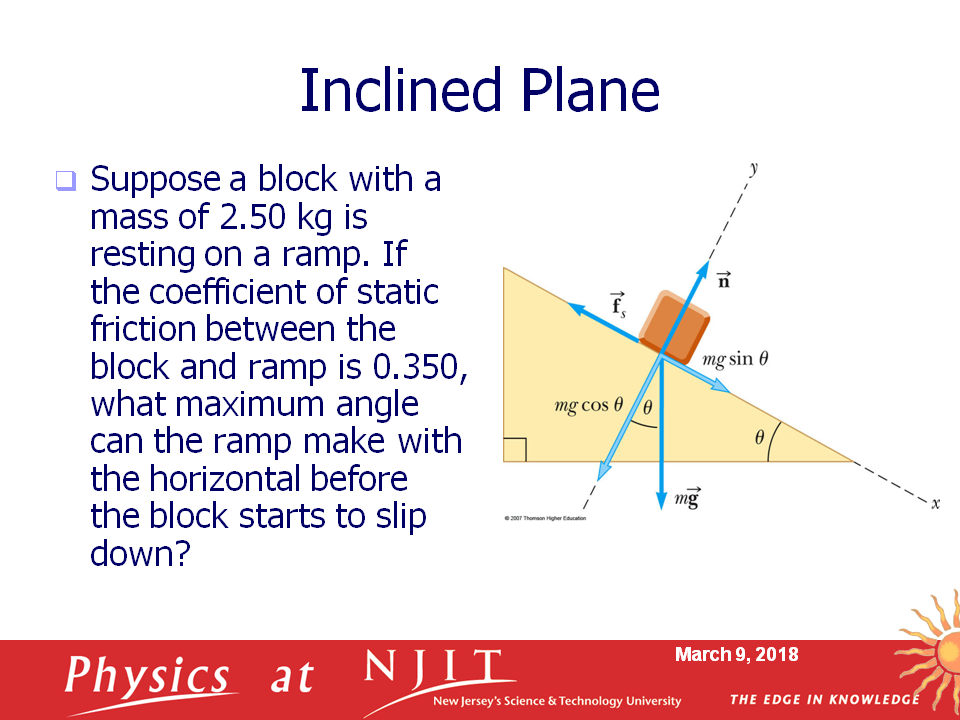 How To Find Coefficient Of Static Friction On An Inclined