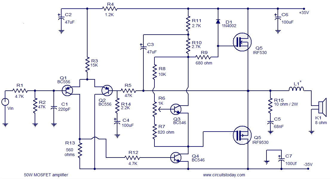 12v Mosfet Amplifier Circuit - Circuit Diagram Images