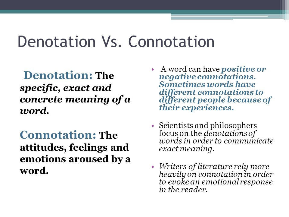 Connotation And Denotation Definition - slide share