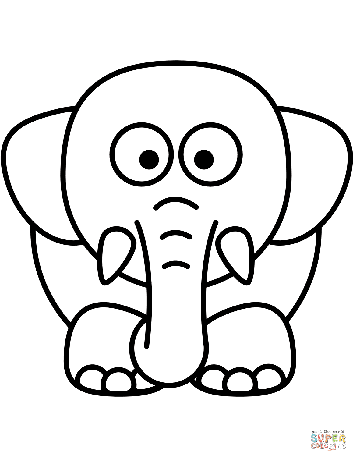 Cartoon Elephant Coloring Pages  350+ Amazing SVG File