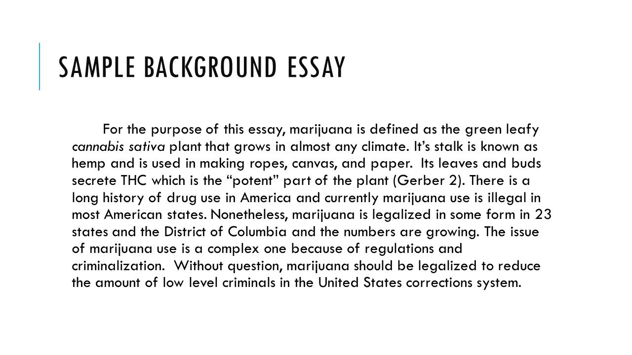 research essay background