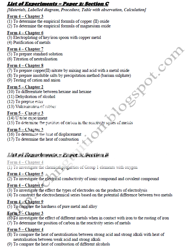 CH ’ NG TUITION 补习班 Tips and Prediction SPM Chemistry 2011