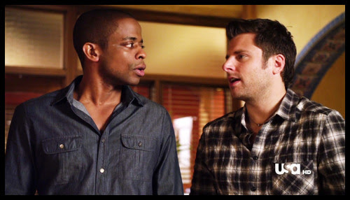 confidentialityspice: Shawn: Watch for the flash, Gus. As soon as Lassie hits 88, he goes back in time. And this time, he does not go to the prom with his sister. Gus: It was his mother, and it was the Enchantment Under the Sea dance. Shawn: C’mon, man, it was a throwaway, so we could make an entrance. Gus: But you got it wrong! Shawn: I can’t do this with you right now. Psych - 5.05 “Shawn and Gus in Drag (Racing)”