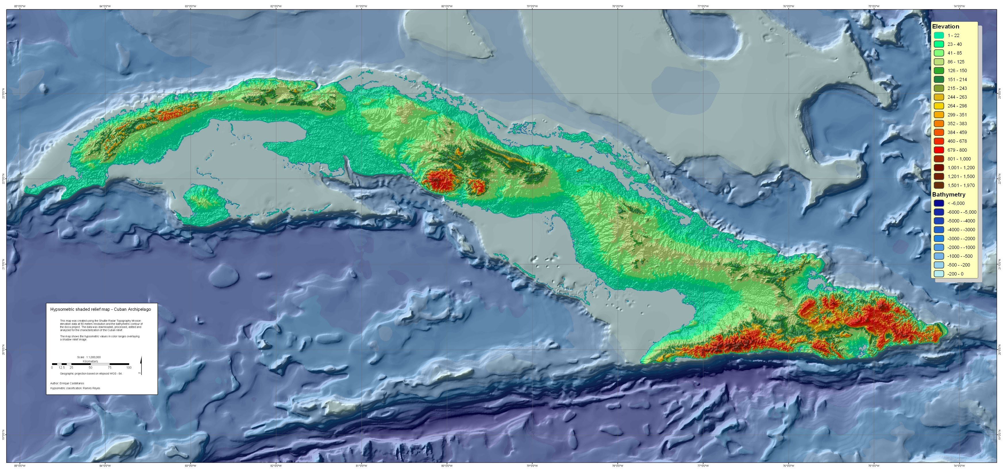 Topographic Map Of Cuba  Cities And Towns Map