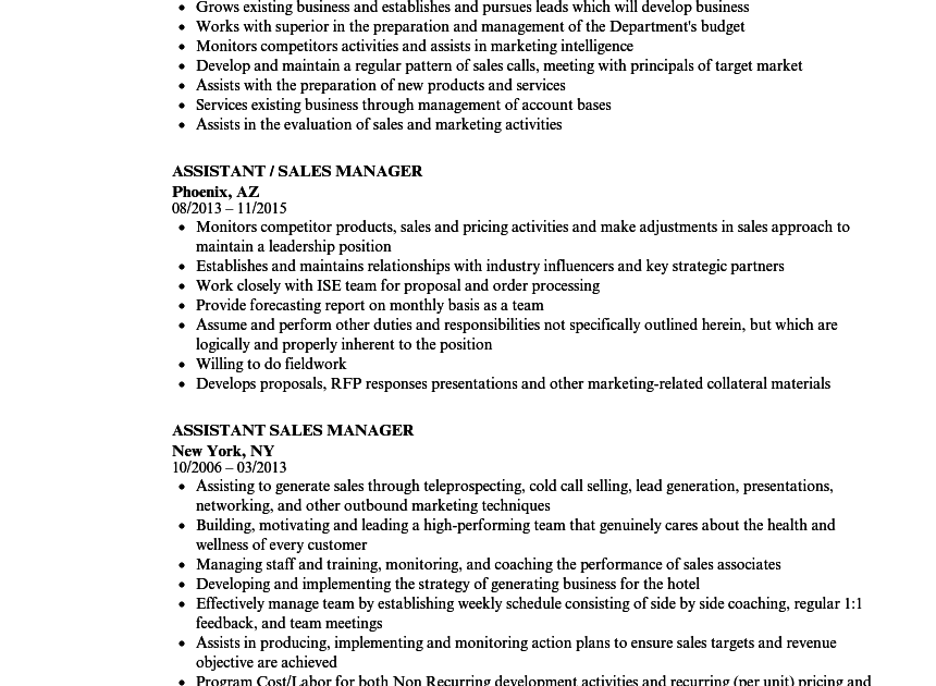 Job descriptions sales manager hospitality