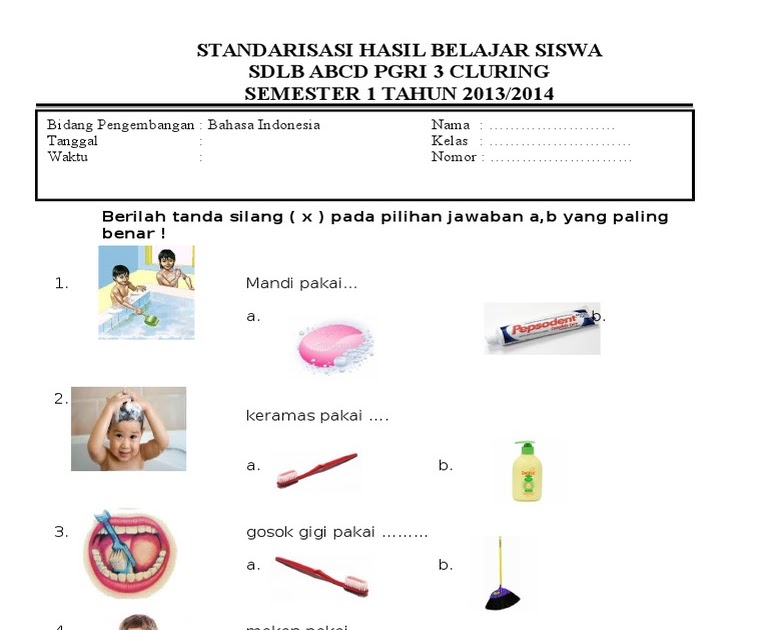 Contoh Soal Bahasa Indonesia Kelas 2 Sdlb - Guru Paud