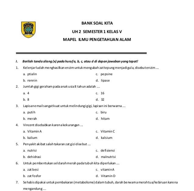 Contoh Soal Ipa Kelas 5 Sd Contoh Soal Terbaru