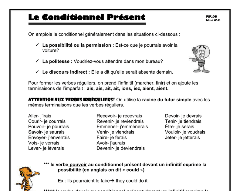 Verbe Faire Au Conditionnel Present Conjuguer Le Verbe Faire Au Conditionnel Présent - Tout Faire